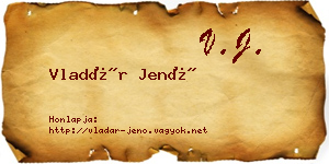 Vladár Jenő névjegykártya